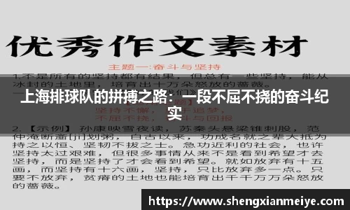 上海排球队的拼搏之路：一段不屈不挠的奋斗纪实